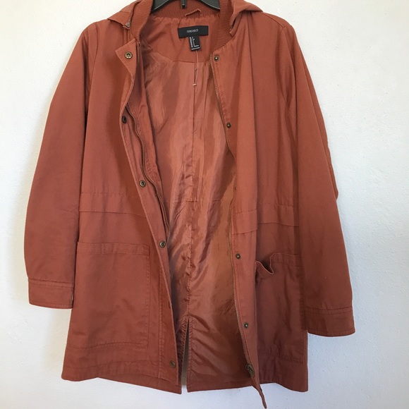 Forever 21 Brown Jacket/Coat with Hoodie - Picture 3 of 8
